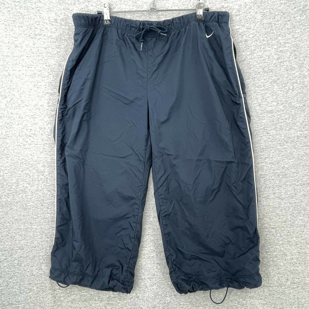 Nike Blue Windbreaker Capri Drawstring Pockets Active Pants Womens Extra Large